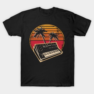 Analog Synthesizer Vintage 70s Sunset Synth T-Shirt